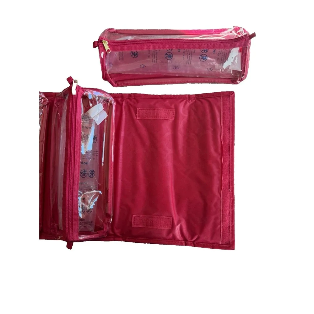 JOY MANGANO Better Beauty Roll Up Case Large Hot Pink Travel Organizer NWOT
